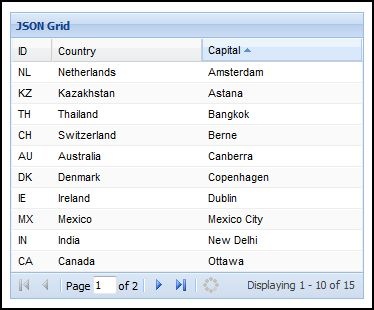 JSON Grid with remote paging and sorting